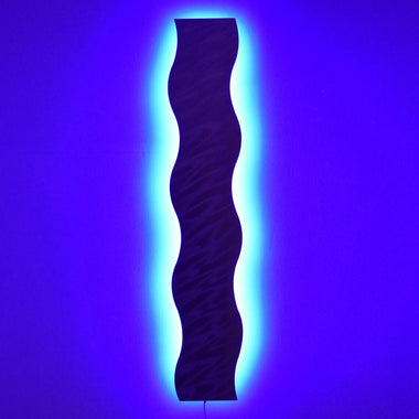 "A22LB Light Wave" - Abstract Metal Wall Art with LED Infused Color Changing Lighting
