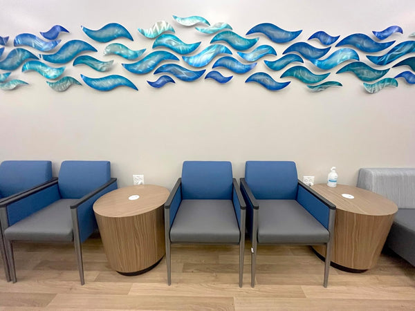 "Rip Tide" Metal Wall Sculpture with Abstract Tropical Wave Design by Brian Jones