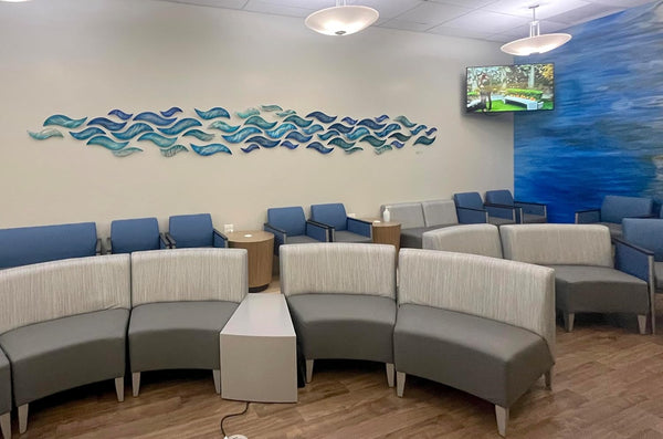 "Rip Tide" Metal Wall Sculpture with Abstract Tropical Wave Design by Brian Jones