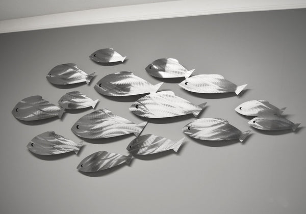"Silver Shoal" Metal Wall Sculpture with Abstract Tropical Wave Design by Brian Jones (Copy)