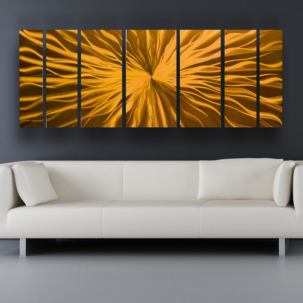 "Cosmic Energy - Copper Candy" 68"x24" Large Copper Candy Paint Modern Abstract Metal Wall Art Sculpture