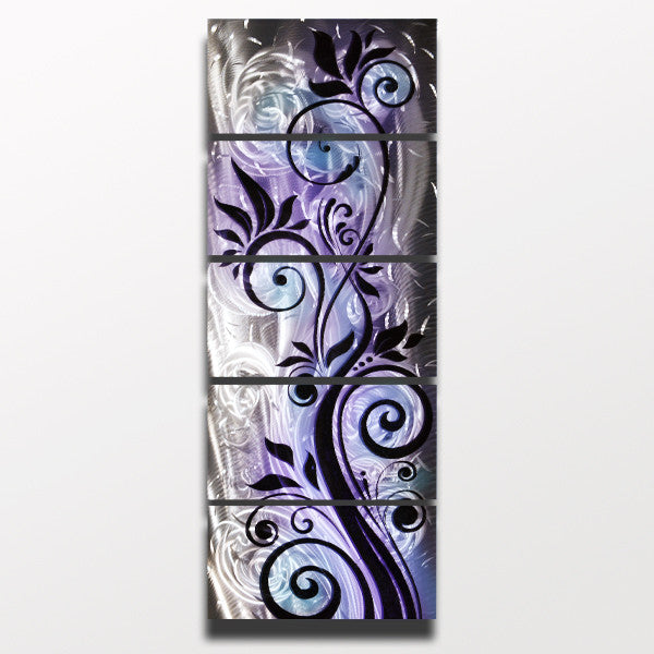 "Whispering Winds" 68"x24" Purple / Blue Large Modern Abstract Metal Wall Art Sculpture