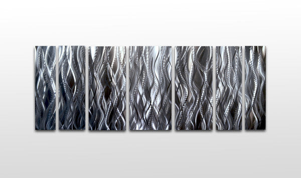 "Synthesis" 68"x24" Silver Aluminum Large Modern Abstract Metal Wall Art Sculpture