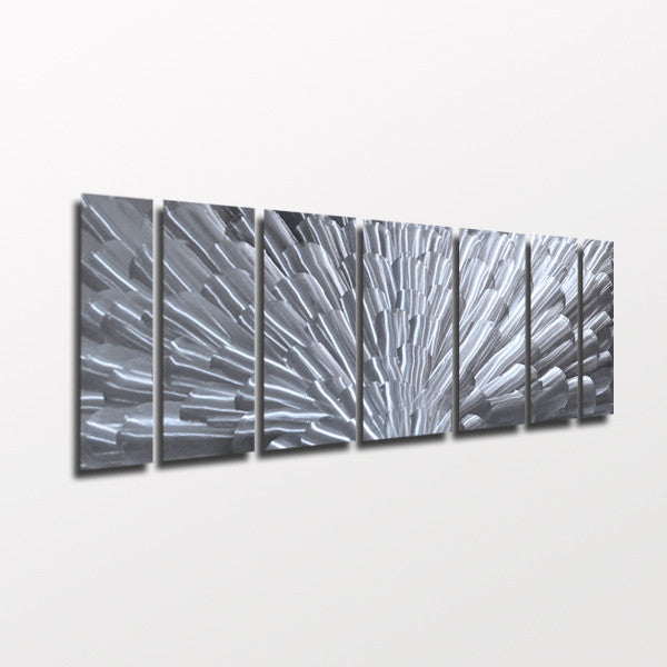 "Bloom" 68"x24" Silver Aluminum Large Modern Abstract Metal Wall Art Sculpture