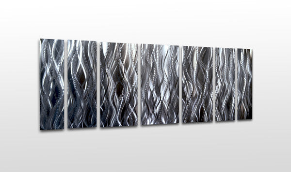 "Synthesis" 68"x24" Silver Aluminum Large Modern Abstract Metal Wall Art Sculpture
