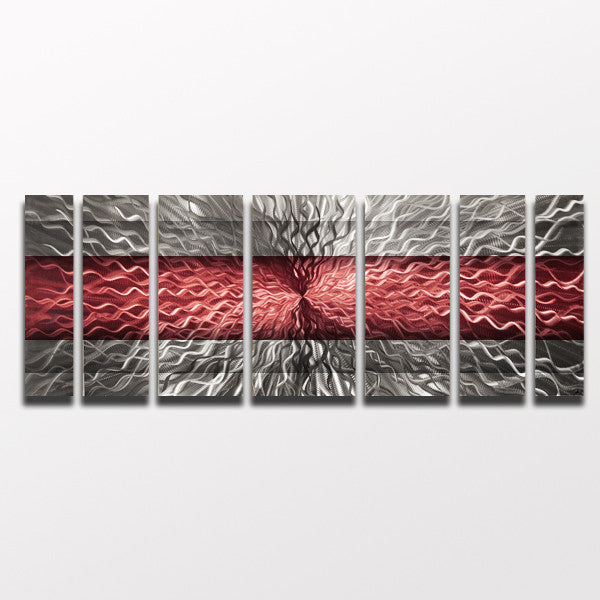"Red Infinity" 68"x24" Large Red Candy Paint Modern Abstract Metal Wall Art Sculpture