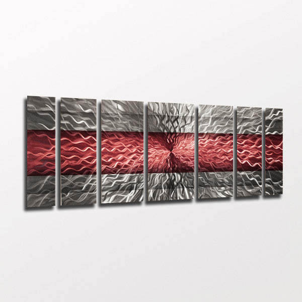 "Red Infinity" 68"x24" Large Red Candy Paint Modern Abstract Metal Wall Art Sculpture
