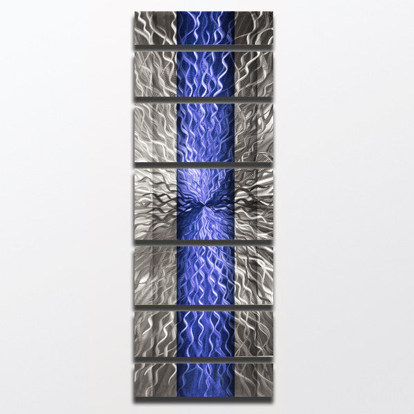 "Blue Infinity" 68"x24" Large Blue Candy Paint Modern Abstract Metal Wall Art Sculpture