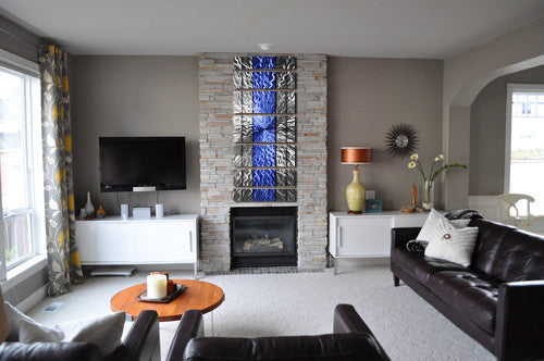 "Blue Infinity" 68"x24" Large Blue Candy Paint Modern Abstract Metal Wall Art Sculpture