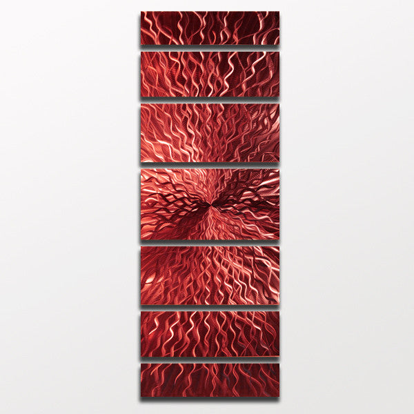 "Cosmic Energy - Red" 68"x24" Large Red Candy Paint Modern Abstract Metal Wall Art Sculpture