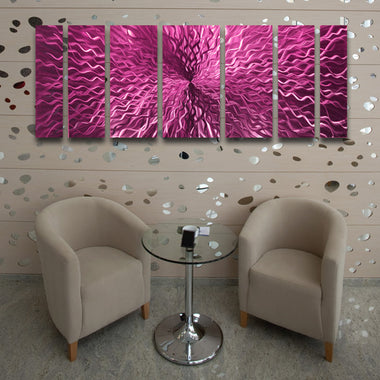 "Cosmic Energy - Pink" 68"x24" Large Pink Candy Paint Modern Abstract Metal Wall Art Sculpture