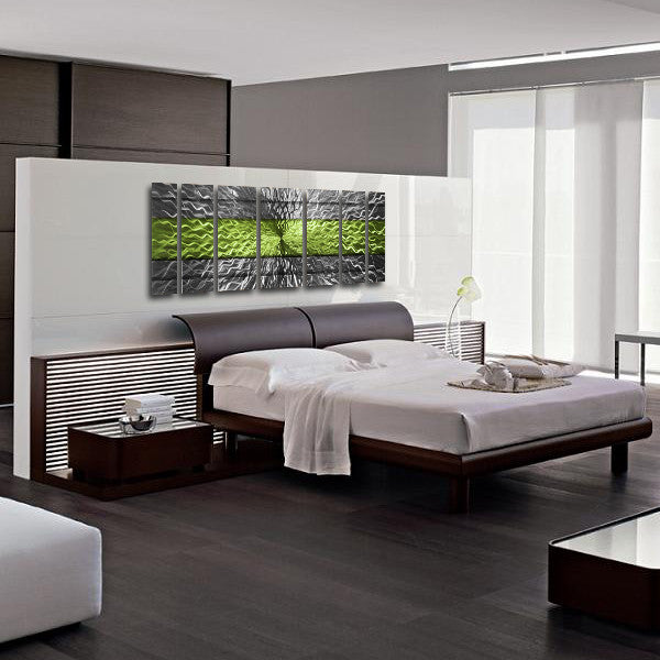 "Green Infinity" 68"x24" Large Green Candy Paint Modern Abstract Metal Wall Art Sculpture