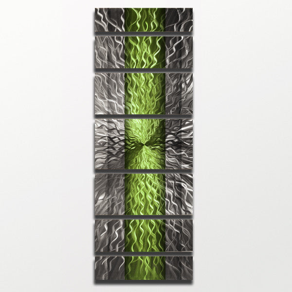 "Green Infinity" 68"x24" Large Green Candy Paint Modern Abstract Metal Wall Art Sculpture