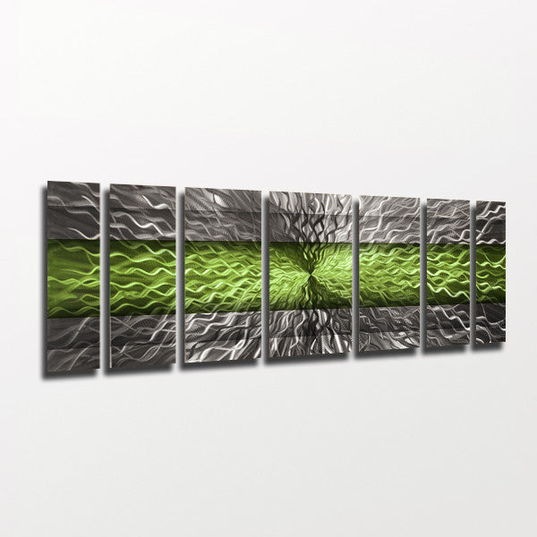"Green Infinity" 68"x24" Large Green Candy Paint Modern Abstract Metal Wall Art Sculpture