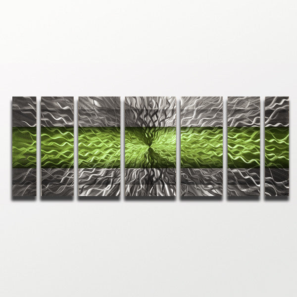 "Green Infinity" 68"x24" Large Green Candy Paint Modern Abstract Metal Wall Art Sculpture