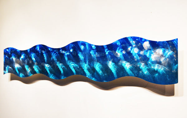 Modern Metal Wall Sculpture Blue