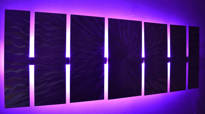 DV8 Studio Cosmic Energy, LEDSP Panel Color Changing LED Modern Abstract Metal Wall Art Sculpture Painting Decor RGB - 2