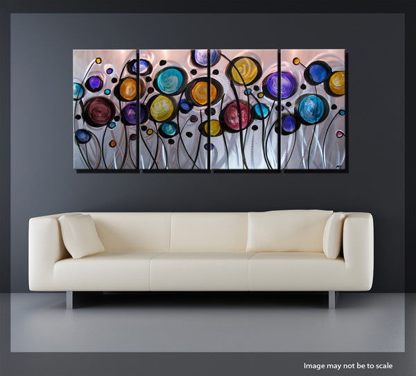 Wild Flowers Modern Metal Wall Art by Artist Brian M Jones