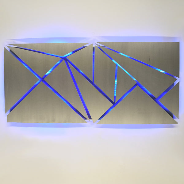 "Fracture"Lighted Metal Wall Art Sculpture with LED Color Changing Lighting