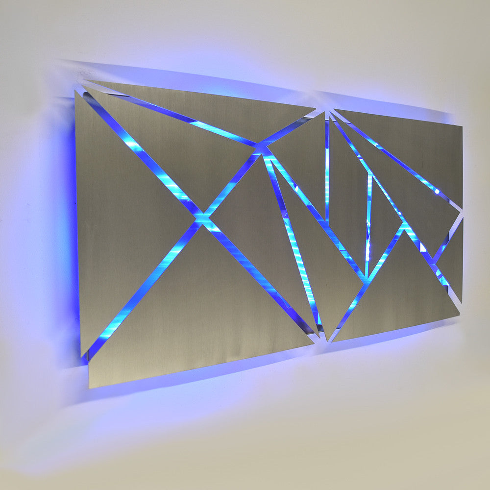 Fracture Lighted Metal Wall Art Sculpture with LED Color Changing Lighting