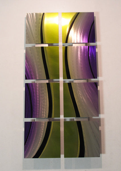 Contemporary Metal Art Green Flow