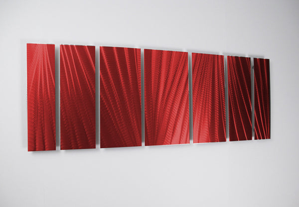 Vibrant Red Contemporary Metal Wall Art By Brian M. Jones