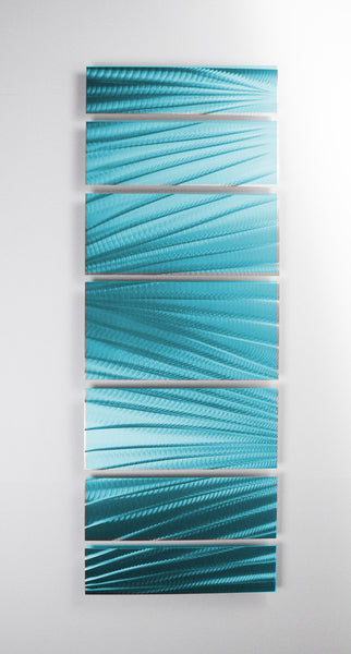 "Main Attraction" 68"x24" Tropical Ocean Blue Aluminum Large Modern Abstract Metal Wall Art Sculpture Indoor / Outdoor