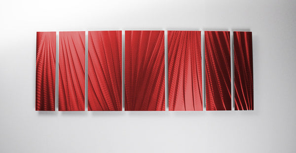 "Main Attraction" 68"x24" Red Aluminum Large Modern Abstract Metal Wall Art Sculpture Indoor / Outdoor
