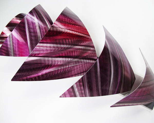 "L11P Aurora Torchiere LED Series - Purple" 28"x12" Aluminum Modern Abstract Metal Wall Art Sculpture Lamp Sconce