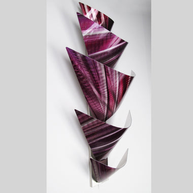 "L11P Aurora Torchiere LED Series - Purple" 28"x12" Aluminum Modern Abstract Metal Wall Art Sculpture Lamp Sconce