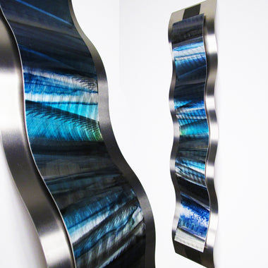 Blue Metal Wall Art - Abstract Sculpture by DV8 Studio