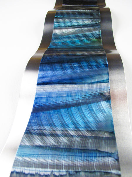 Blue wall sculpture vertical detail