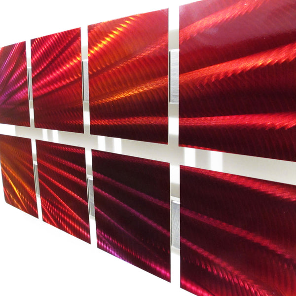 Red Glowing Gardens Metal Wall Art Panels by Brian M Jones