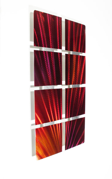 "A19P Glowing Gardens" 26"x14" Red Aluminum Modern Abstract Metal Wall Art Sculpture