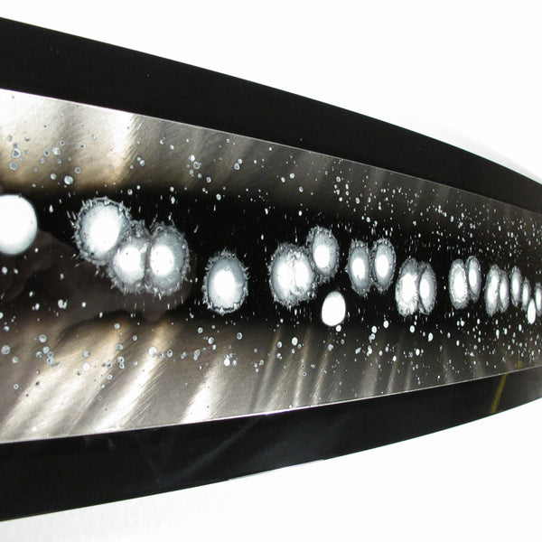"Tuxedo" - Silver / Black" 23"x6"x2" Aluminum Modern Abstract Metal Wall Art Sculpture