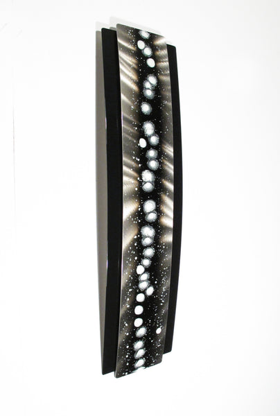 "Tuxedo" - Silver / Black" 23"x6"x2" Aluminum Modern Abstract Metal Wall Art Sculpture