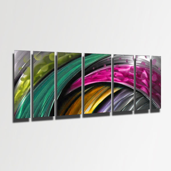 "Adrenaline" 68"x24" Multi Color Large Modern Abstract Metal Wall Art Sculpture Painting