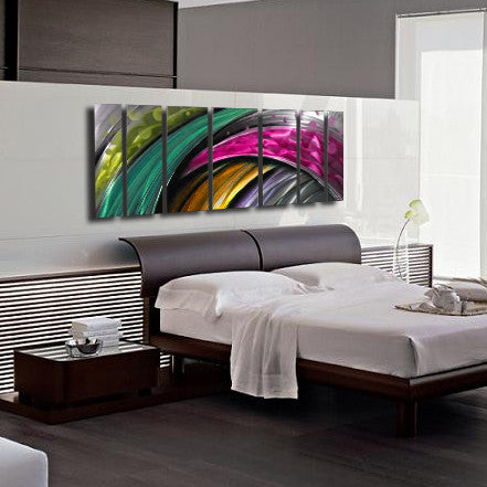 "Adrenaline" 68"x24" Multi Color Large Modern Abstract Metal Wall Art Sculpture Painting