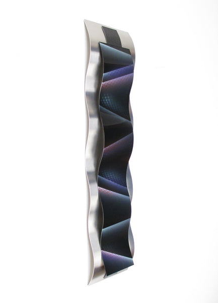 rhythmic curves metal wall sculpture - purple, red, black