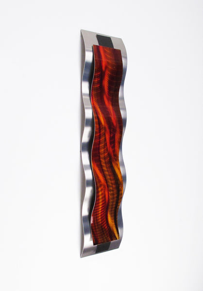 Curve Metal Wall Sculpture - Red