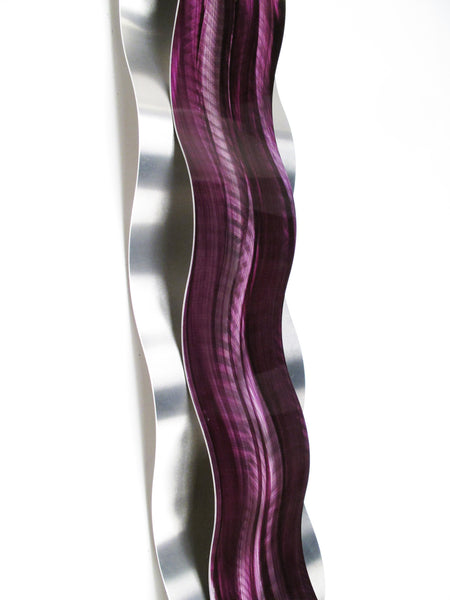 Purple Wall Art "Rhythmic Curves" Wall Decor Sculpture
