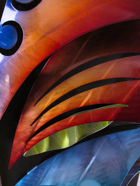 "Aquadelic" 30"x20" 3D Art Aluminum Modern Abstract Metal Wall Sculpture