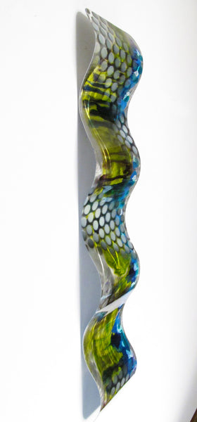 "Urban Vibration" 46" x 9" Large Wall Curve Modern Abstract Metal Art Sculpture Painting