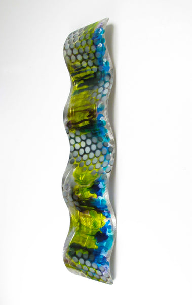 "Urban Vibration" 46" x 9" Large Wall Curve Modern Abstract Metal Art Sculpture Painting