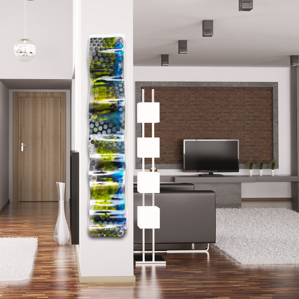 "Urban Vibration" 46" x 9" Large Wall Curve Modern Abstract Metal Art Sculpture Painting