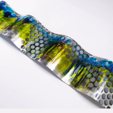 "Urban Vibration" 46" x 9" Large Wall Curve Modern Abstract Metal Art Sculpture Painting