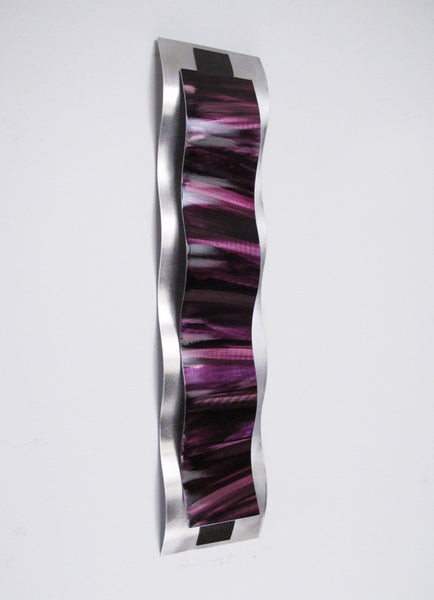Purple metal wall art sculpture right view