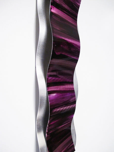 "Rhythmic Curves - Purple Horizon" Metal Wall Sculpture
