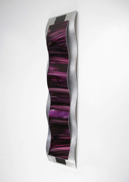"Rhythmic Curves - Purple Horizon" Metal Wall Sculpture