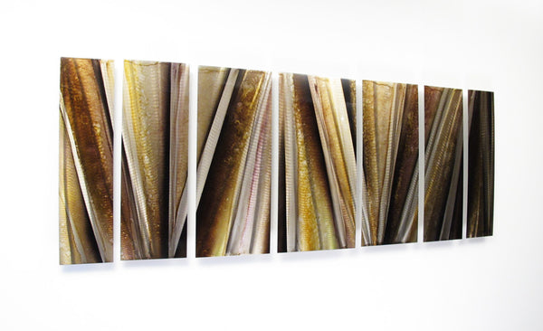 "Infinite Abyss" 68"x24" Earthtone Large Modern Abstract Metal Wall Art Sculpture